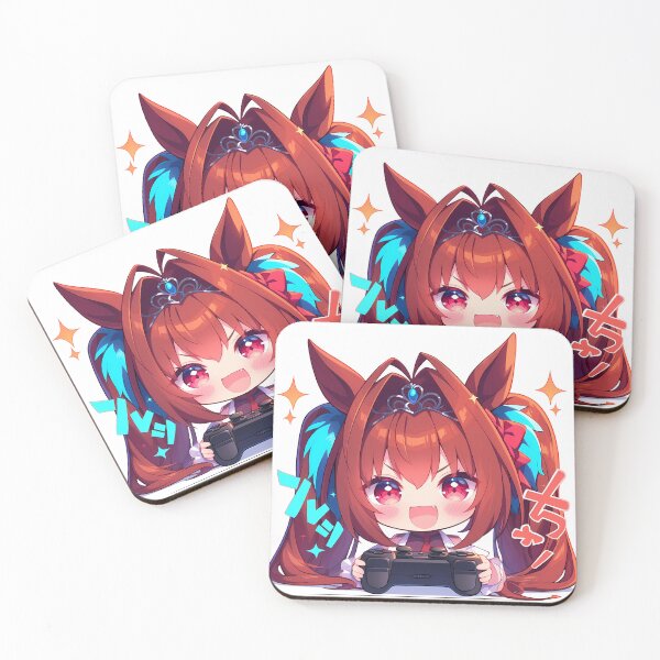 Item preview, Daiwa Scarlet Uma Musume Anime Girl Cute Chibi Playing Video Game designed and sold by earlobejerk.