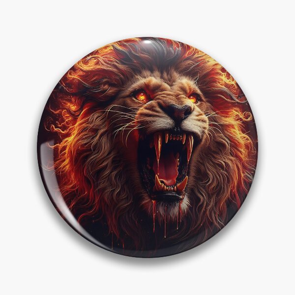Item preview, Wild Lion of Fire designed and sold by GalleryBrisArt.
