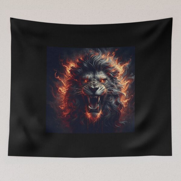 Item preview, Wild Lion of Fire designed and sold by GalleryBrisArt.