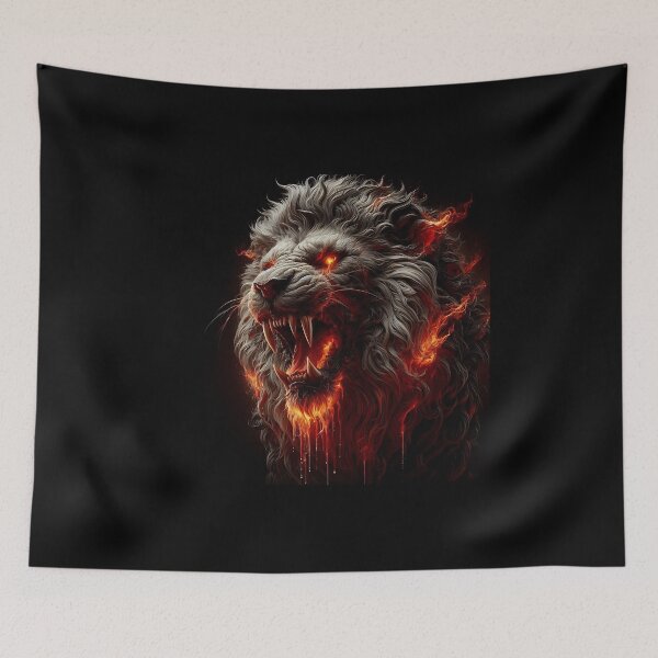 Item preview, Wild Lion of Fire designed and sold by GalleryBrisArt.