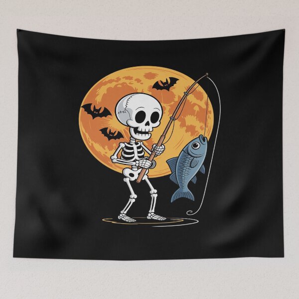 Item preview, Halloween Skeleton Fishing Costume Fisherman Men Boys Kids designed and sold by ticlitule.