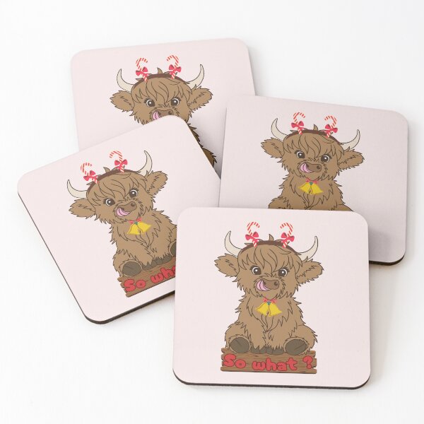 Item preview, So What? - Cheeky Highland Cow with Candy Canes designed and sold by LulitasDreams.