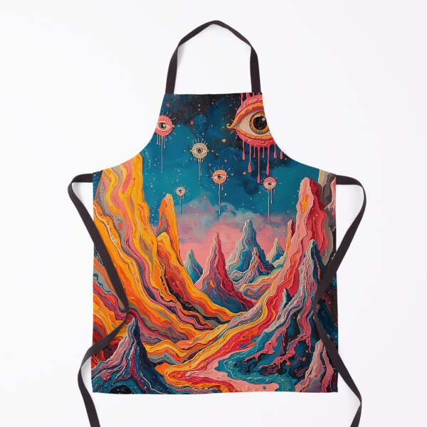 Item preview, Psychedelic Surreal Landscape – Cosmic Mountains and Floating Eyes designed and sold by CosmicShapes.