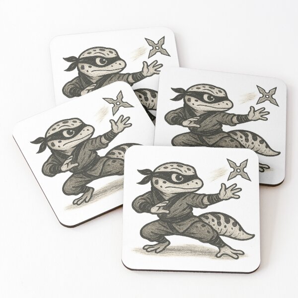 Item preview, Ninja Leopard Gecko Throwing a Shuriken designed and sold by Ninja-Gecko.