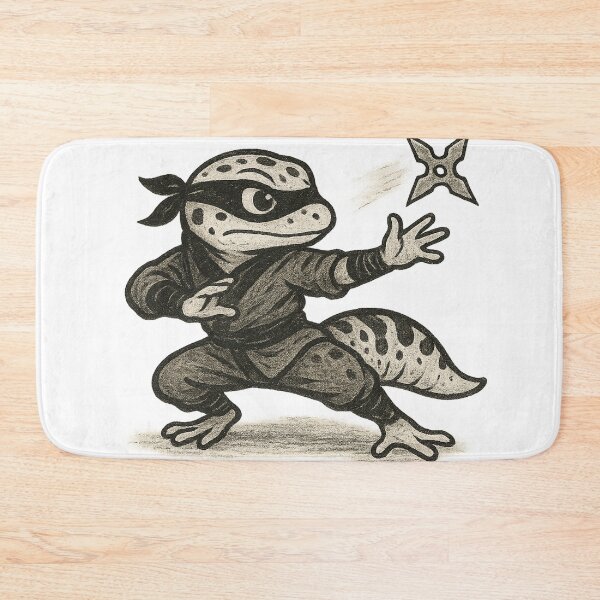 Item preview, Ninja Leopard Gecko Throwing a Shuriken designed and sold by Ninja-Gecko.