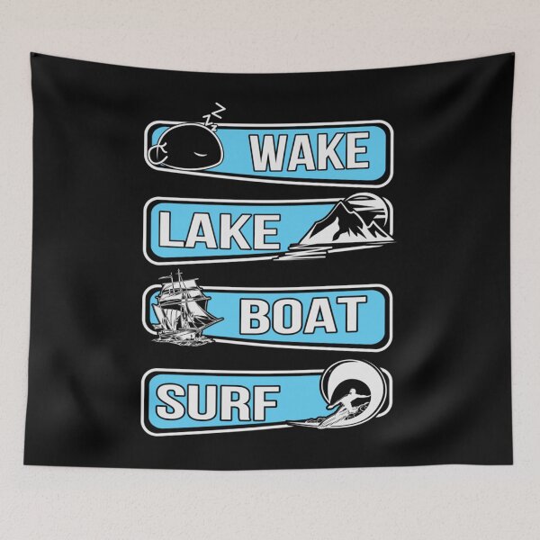 Item preview, WAKE LAKE BOAT SURF Surfboard Surfing Surfboarder Wave Surfer designed and sold by TomMertz.
