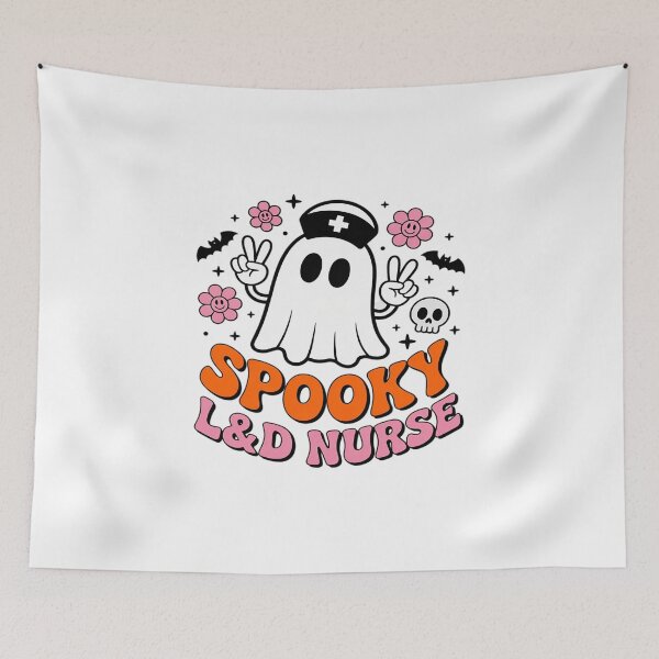 Item preview, Halloween Spooky Boo Ghost Labor Delivery Nurse L&D OBGYN designed and sold by ticlitule.