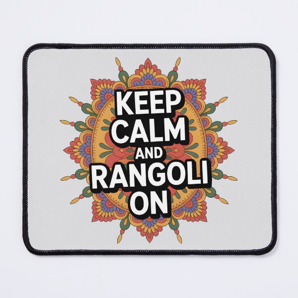 Item preview, Keep Calm and Rangoli On – Colorful Diwali Festival Design designed and sold by Jollys-ArtShop.