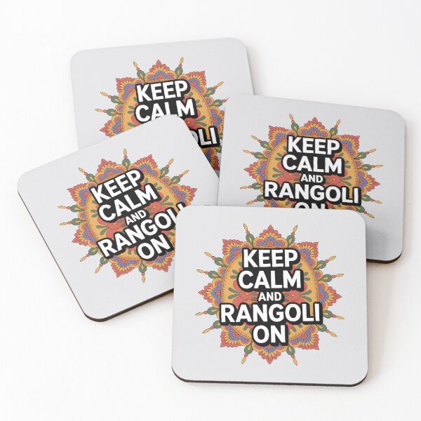Item preview, Keep Calm and Rangoli On – Colorful Diwali Festival Design designed and sold by Jollys-ArtShop.