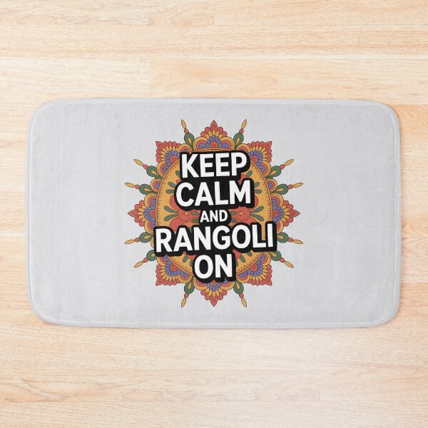 Item preview, Keep Calm and Rangoli On – Colorful Diwali Festival Design designed and sold by Jollys-ArtShop.