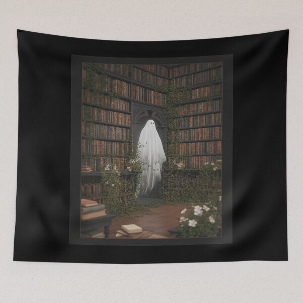 Item preview, Halloween Spooky Ghost In The Library Gothic designed and sold by tabdejinti.