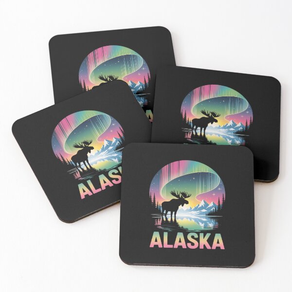 Item preview, Alaska Northern Lights Aurora Viewing Alaska Vacation Moose designed and sold by Bandikonsalez.