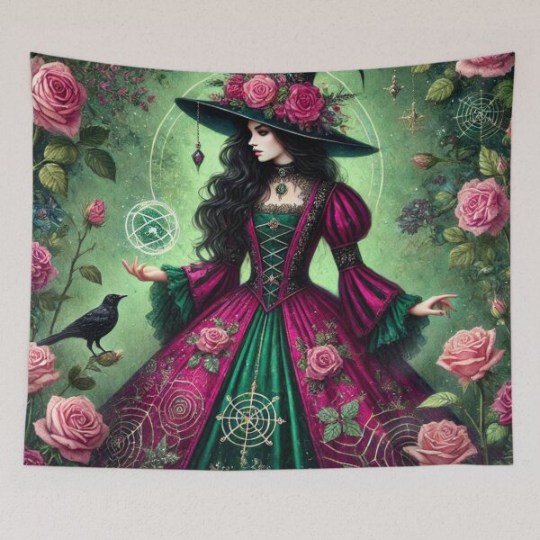 Item preview, Roseveil, the Enchanted Bloom Witch designed and sold by Dream Bloom Gallery.