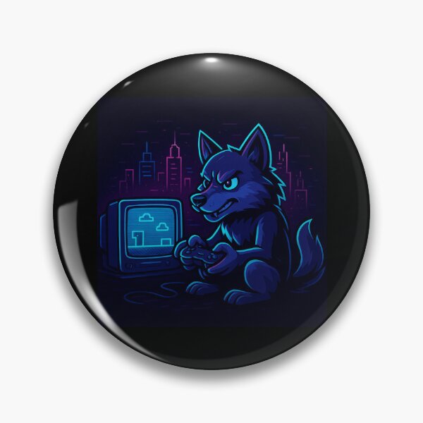 Item preview, Cartoon Wolf Gamer – Retro Neon Style designed and sold by Metalist Zone.