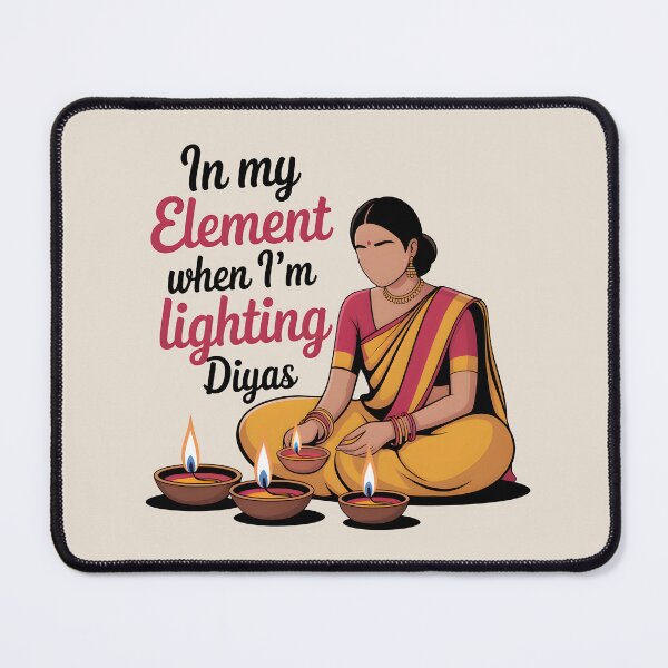 Item preview, In My Element When I’m Lighting Diyas – Traditional Diwali Design designed and sold by Jollys-ArtShop.