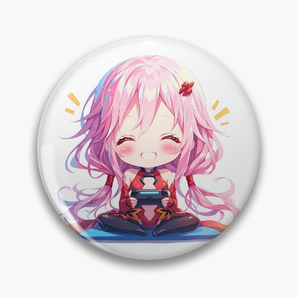 Item preview, Inori Yuzuriha Guilty Crown Anime Girl Cute Chibi Playing Video Game designed and sold by earlobejerk.