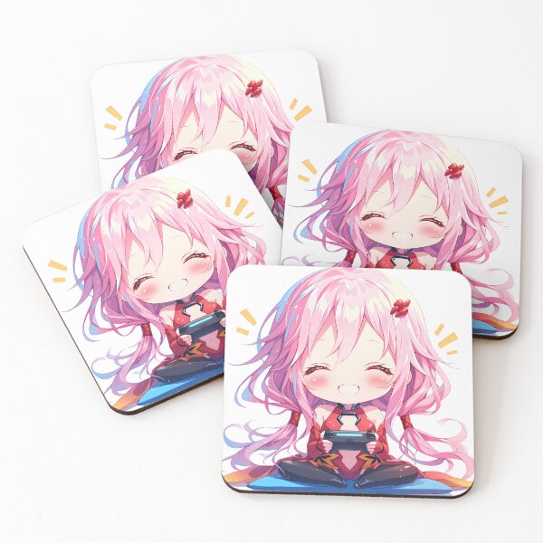 Item preview, Inori Yuzuriha Guilty Crown Anime Girl Cute Chibi Playing Video Game designed and sold by earlobejerk.