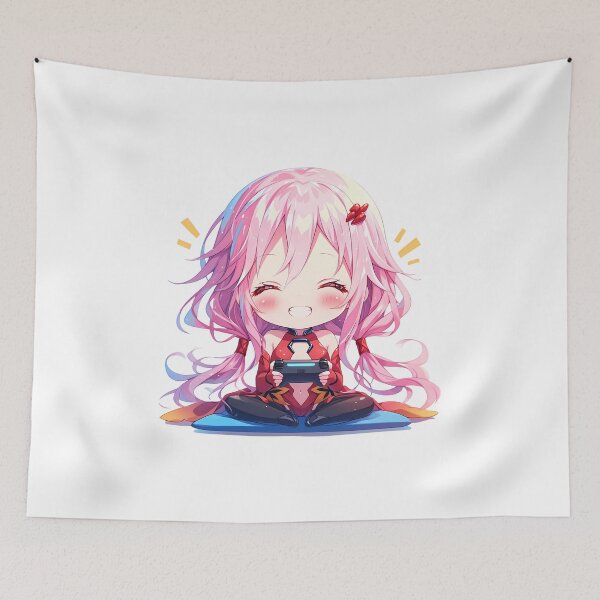 Item preview, Inori Yuzuriha Guilty Crown Anime Girl Cute Chibi Playing Video Game designed and sold by earlobejerk.