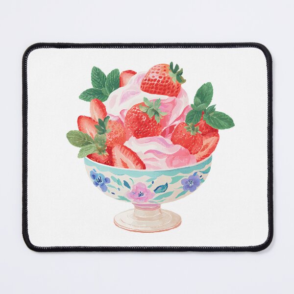 Item preview, Strawberry Bingsu – Korean Shaved Ice Dessert Illustration designed and sold by BobaBunny76.