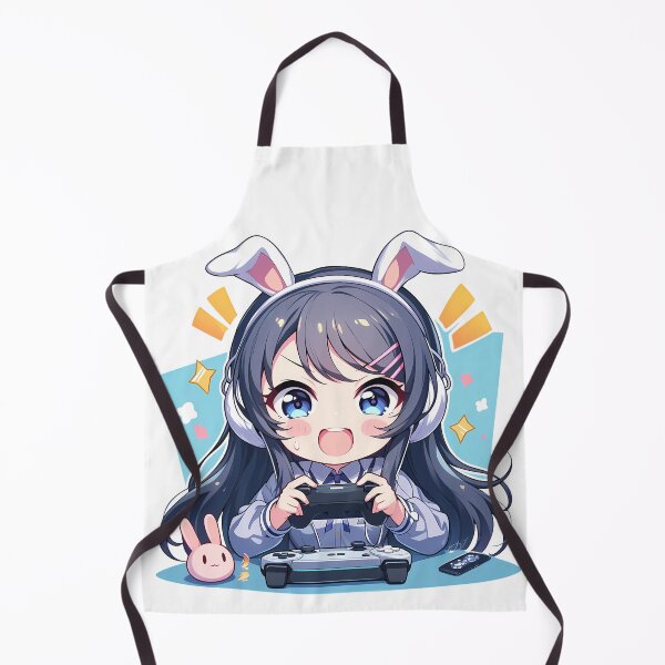 Item preview, Rascal Does Mai Sakurajima Bunny Girl Senpai Anime Girl Cute Chibi Playing Video Game designed and sold by earlobejerk.