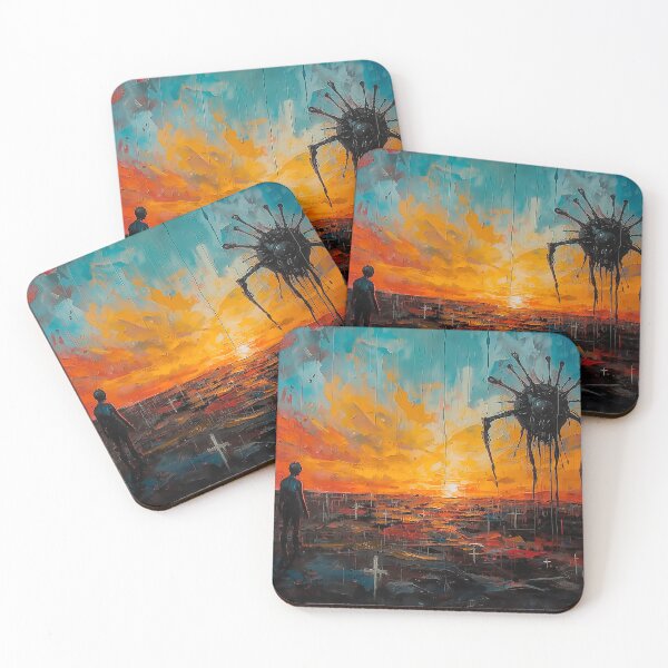 Item preview, Surreal Dystopian Sunset – Abstract Expressionist Vision designed and sold by CosmicShapes.