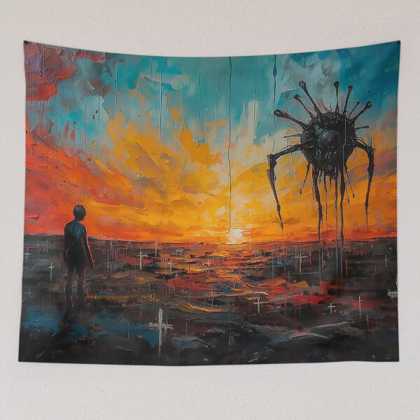 Item preview, Surreal Dystopian Sunset – Abstract Expressionist Vision designed and sold by CosmicShapes.