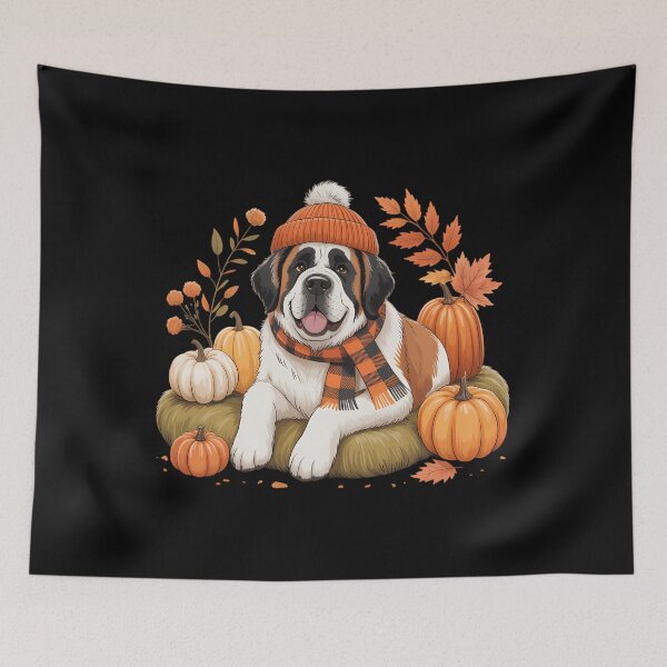 Item preview, St. Bernard Thanksgiving Leopard Pumpkins Fall Leaves Lover designed and sold by Bandikonsalez.