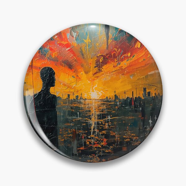Item preview, Apocalyptic Vision – Abstract Surreal Sunset with Dark Entity designed and sold by CosmicShapes.