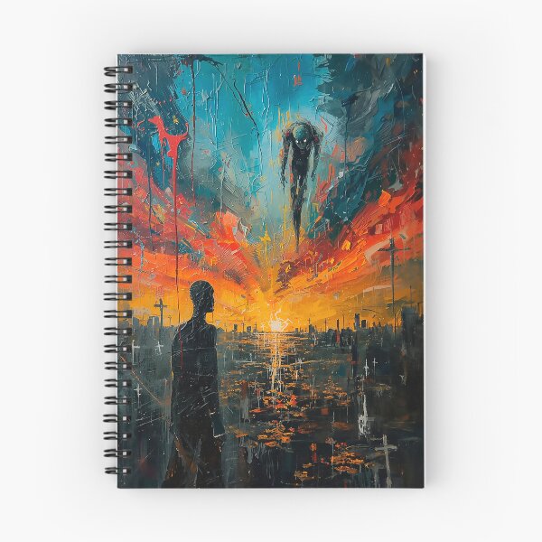 Item preview, Apocalyptic Vision – Abstract Surreal Sunset with Dark Entity designed and sold by CosmicShapes.