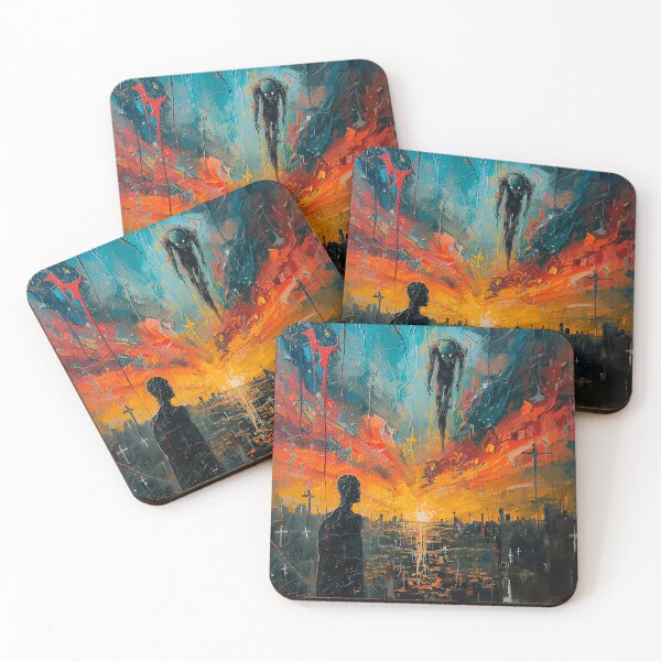 Item preview, Apocalyptic Vision – Abstract Surreal Sunset with Dark Entity designed and sold by CosmicShapes.