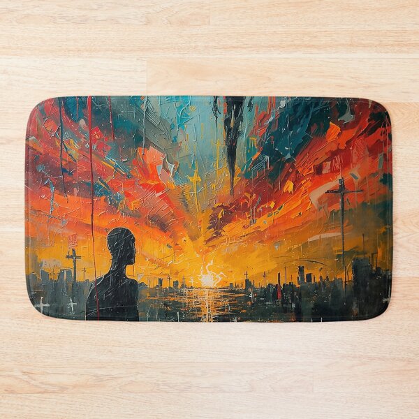 Item preview, Apocalyptic Vision – Abstract Surreal Sunset with Dark Entity designed and sold by CosmicShapes.