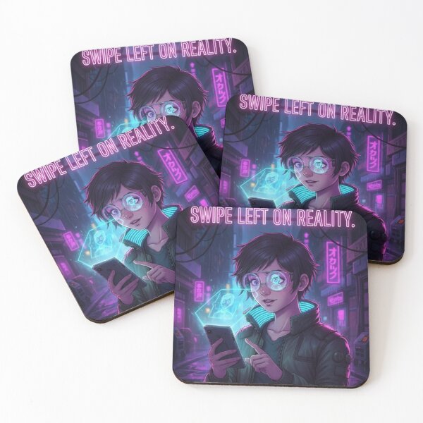 Item preview, Swipe Left on Reality - Cyberpunk Dating Humor designed and sold by FadedWorkshop.