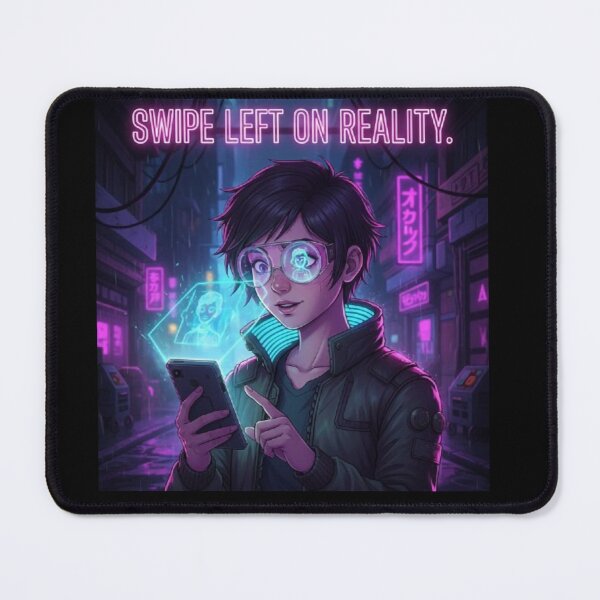 Item preview, Swipe Left on Reality - Cyberpunk Dating Humor designed and sold by FadedWorkshop.