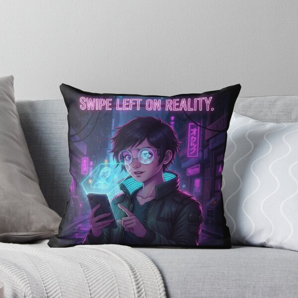 Item preview, Swipe Left on Reality - Cyberpunk Dating Humor designed and sold by FadedWorkshop.