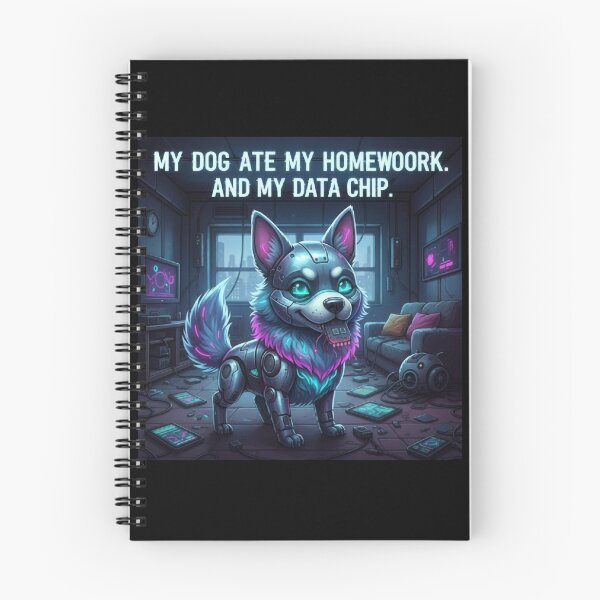 Item preview, Futuristic Homework Problems - Funny Cyber Dog designed and sold by FadedWorkshop.