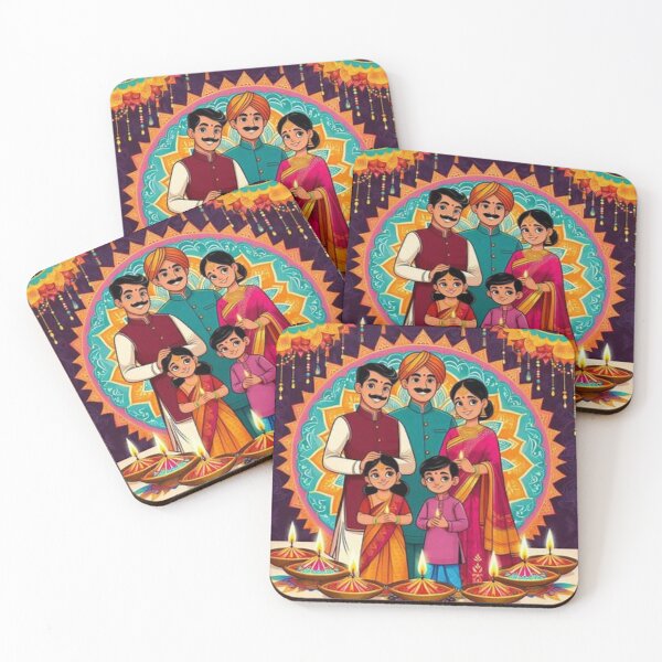 Item preview, Family Celebrating Diwali designed and sold by Mywaymylife.