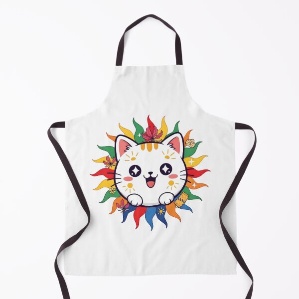 Item preview, New Year (Avurudu) sun symbol mixed with kawaii cat, bright festive colors. designed and sold by SLDavincy.