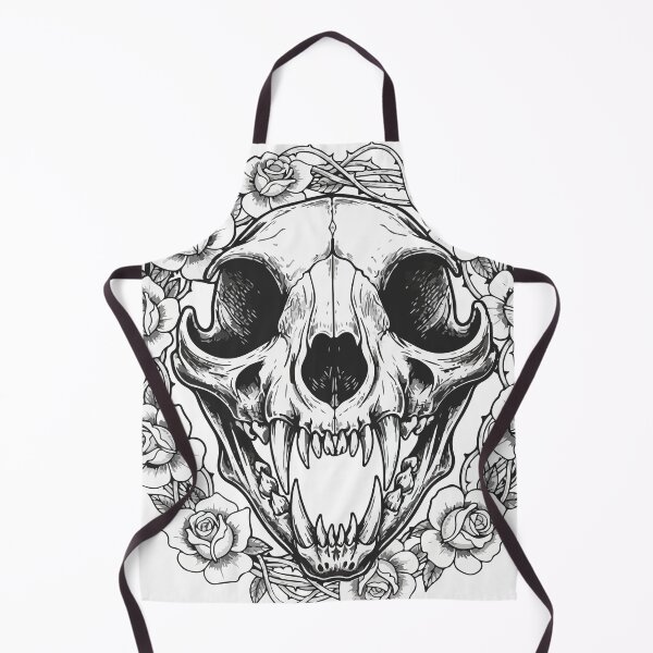 Item preview, Feline Skull with Crown of Roses designed and sold by Alchemy Void.