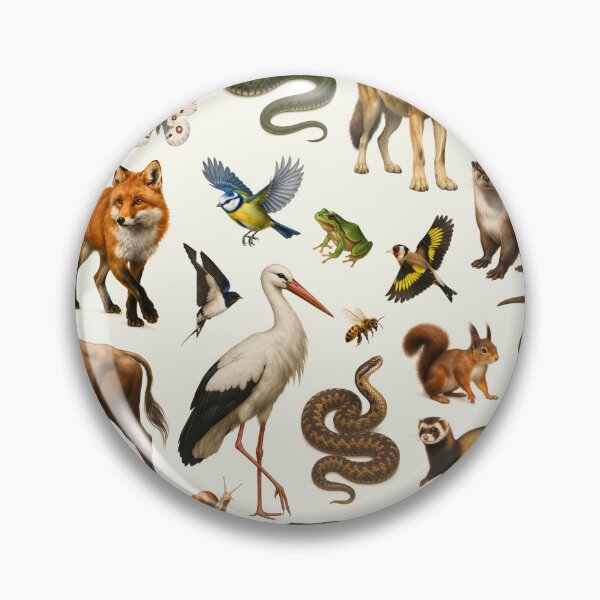 Item preview, Animals of Eastern Europe Retro Illustration Wildlife Chart designed and sold by kakarikihill.