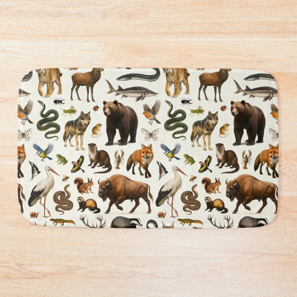 Item preview, Animals of Eastern Europe Retro Illustration Wildlife Chart designed and sold by kakarikihill.