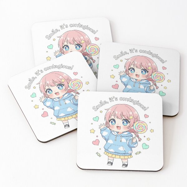 Item preview, Cute Chibi Anime Pastel Kawaii – Smile, it’s contagious Sticker designed and sold by Purushya.
