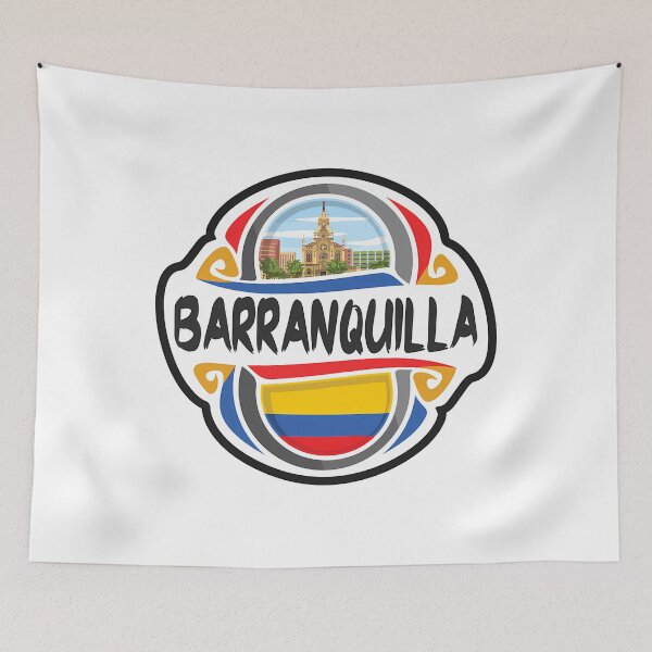 Item preview, Barranquilla Colombia Flag Badge Travel Souvenir Stamp designed and sold by willardgarret.