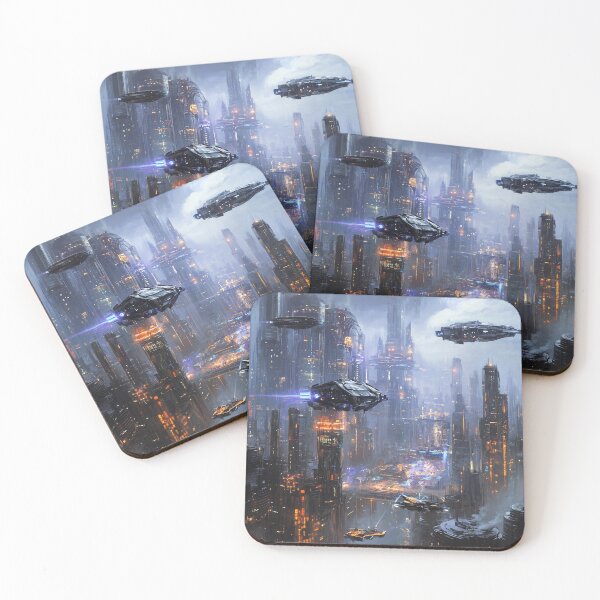 Item preview, Moonlit Skies Over the Cyber City designed and sold by Spectrum_Prints.