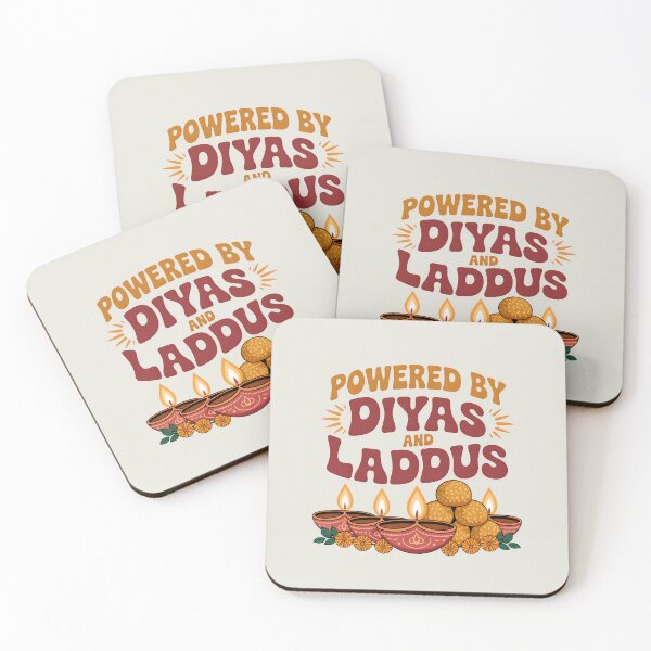 Item preview, Powered by Diyas and Laddus – Fun Diwali Festival Design designed and sold by Jollys-ArtShop.