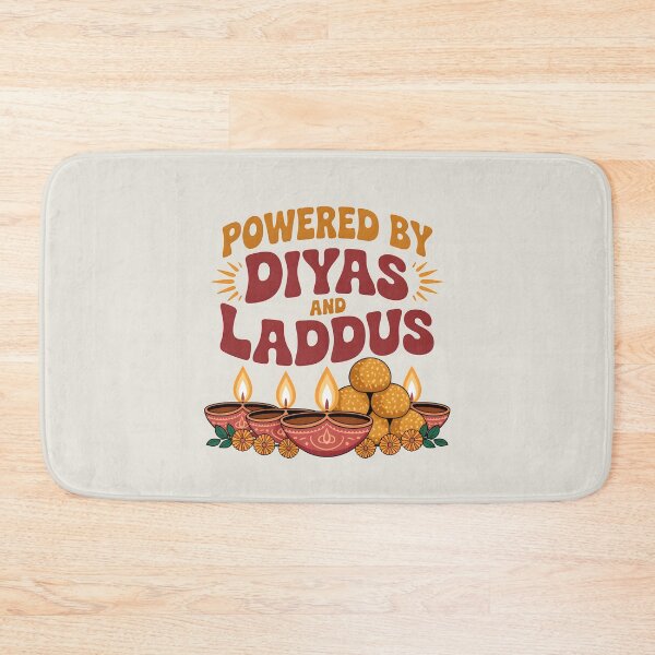 Item preview, Powered by Diyas and Laddus – Fun Diwali Festival Design designed and sold by Jollys-ArtShop.