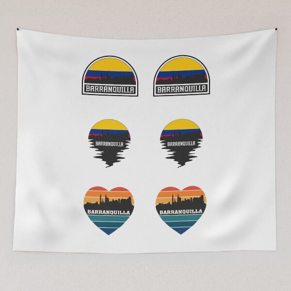 Item preview, Barranquilla Colombia Skyline Colombian Flag Travel Souvenir Sticker Pack Set X6 designed and sold by willardgarret.
