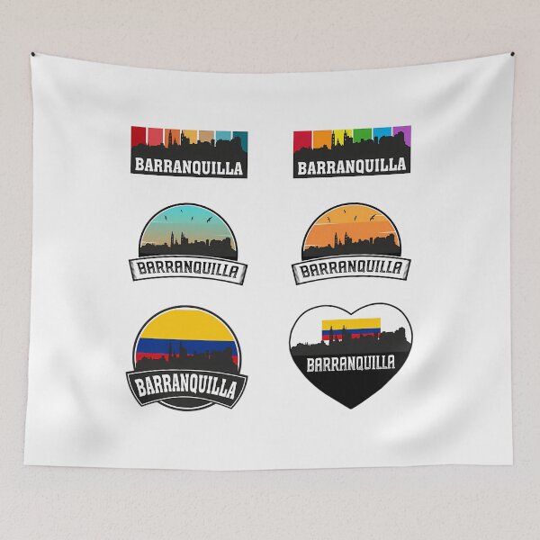 Item preview, Barranquilla Colombia Skyline Colombian Flag Travel Souvenir Sticker Pack Set X6 designed and sold by willardgarret.
