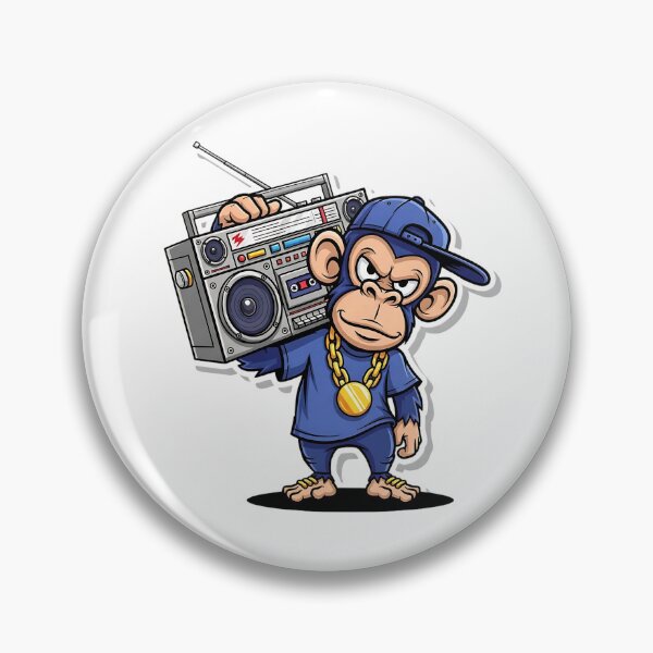 Item preview, Monkey holding a boom box, 90s retro hip hop aesthetic, sticker friendly. designed and sold by SLDavincy.