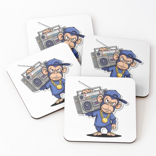 Item preview, Monkey holding a boom box, 90s retro hip hop aesthetic, sticker friendly. designed and sold by SLDavincy.