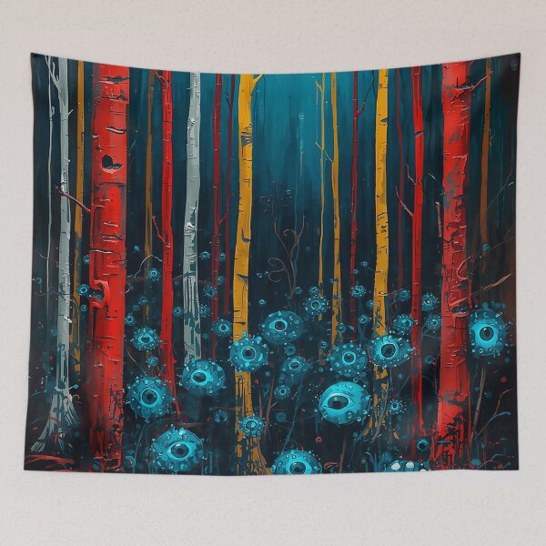 Item preview, The Forest of Eyes – Surreal Abstract Landscape designed and sold by CosmicShapes.